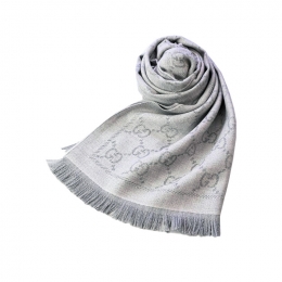 ◆당일◆25FW GG 패턴 자카드 투톤 머플러 그레이 133483 3G200 1763