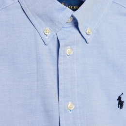 ◆키즈◆23FW 키즈 포니 로고 자수 옥스포드 셔츠 블루 819238 002