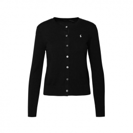 ◆당일◆25FW 포니 자수 클래식 가디건 블랙 211891672 006