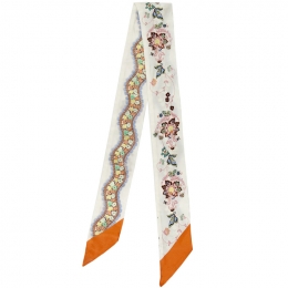 ◆당일◆25FW 플로럴 실크 페이즐리나 스카프 화이트 WATA0016AK678 X0803