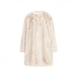 ◆당일◆25FW 에로스 EROS 퍼 라운드넥 코트 베이지 2526456012 002