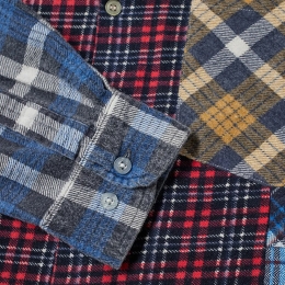 ◆11주년◆포켓 패치 코튼 체크 셔츠 GL290 MULTI