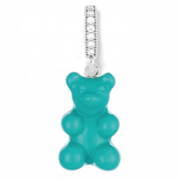 ◆당일◆24SS 노스탤지어 베어 큐빅 실버 펜던트 블루그린 SILVERNOSTALGIABEAR PAVE MYKONOSBLUE