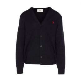 ◆당일◆25FW 스몰 하트 로고 브이넥 가디건 블랙 HKC361 001 009