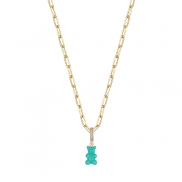 ◆당일◆24SS 노스탤지어 베어 큐빅 펜던트 블루그린 NOSTALGIABEAR PAVE MYKONOSBLUE