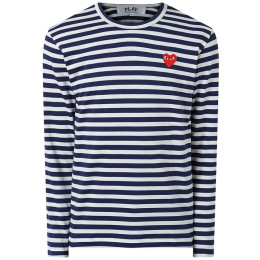 ◆당일◆24FW 레드 하트 와펜 스트라이프 티셔츠 네이비 AZ-T010-051-1