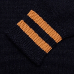 ◆당일◆스티치 패치 울 니트 네이비 S50HA1027 S17834 511F