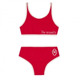 ◆키즈◆24SS 키즈 로고 프린팅 투피스 스윔슈트 레드 S24062 038CD