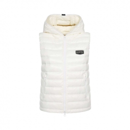 ◆당일◆25FW 에그리 AGRI 로고 패치 후드 패딩 조끼 화이트 VDDV90231K0001 WHS