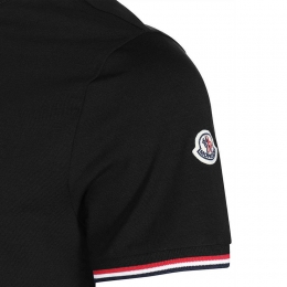 ◆당일◆26SS 로고 패치 슬림핏 라운드 티셔츠 블랙 8C716 00 87296 999