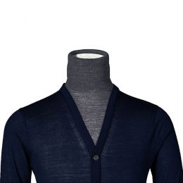 ◆14주년◆페이크가디건 목폴라 울니트 네이비 74HA0526