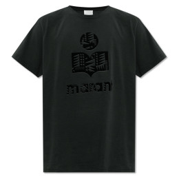 ◆당일◆24SS 자페르 ZAFFERH 벨벳 로고 티셔츠 블랙 TS0047HA B1N07H 01BK