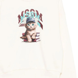 ◆키즈◆25FW 키즈 캣 로고 맨투맨 아이보리 F5MSJGSW125 013