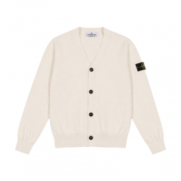 여성 와펜 패치 브이넥 코튼 니트 화이트 L1S16 5100003 S00B2 V0001