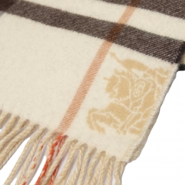 ◆당일◆26SS 더블 자이언트 체크 머플러 샌드/페블화이트 8113922