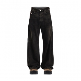 ◆당일◆25FW D-RISE 릴렉스핏 로우웨이스트 와이드 데님팬츠 블랙 A06370 09J96 02