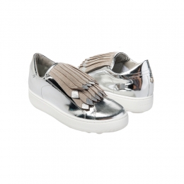 ◆14주년◆여성 프린지 스니커즈 실버/그레이 NBLD PM01