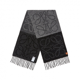 ◆당일◆25FW 애너그램 알파카 울 머플러 다크그레이&블랙 F811257X79 1156