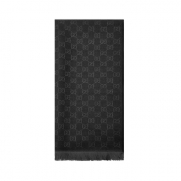 ◆당일◆26SS GG 자카드 울 머플러 블랙/그레이 848507 3G200 1063