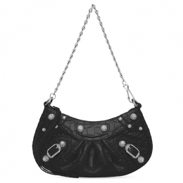 ◆당일◆24FW 르 카골 크로커다일 미니 숄더&크로스백 블랙 695814 23EJY 1000