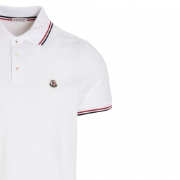 26SS 로고 패치 삼선 PK 티셔츠 화이트 8A703 00 84556 001