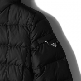 ◆당일◆25FW 삼각로고 벨티드 후드 패딩 자켓 블랙 29O364 106O F0002