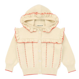 ◆키즈◆25SS 키즈 코츠월드 후디 가디건 아이보리/오렌지 K2001S25 298