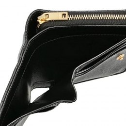 ◆당일◆25FW 금장 모노그램 마틀라세 코인 반지갑 블랙 668288 BOW01 1000