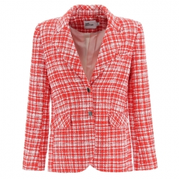 ◆당일◆22SS 체크 패턴 부클레 블레이저 레드 SS22 089R RED