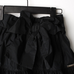 ◆12주년◆여성 리본 포인트 프릴 스커트 블랙 MS026936 110