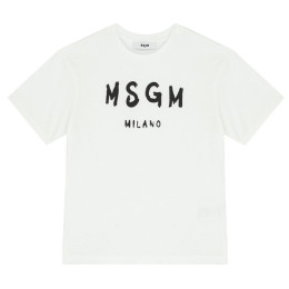 ◆키즈◆25SS 키즈 로고 프린트 티셔츠 화이트 S5MSJUTH063 001