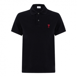 ◆당일◆25FW 하트 스몰 로고 카라 티셔츠 블랙 BFUPL001 760 001