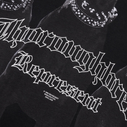 ◆당일◆26SS 써러브레드 프린팅 티셔츠 빈티지블랙 MLM41135 003