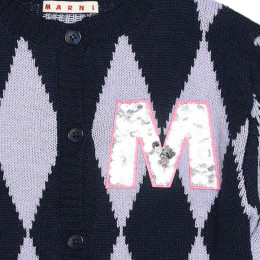 ◆키즈◆22FW 여성 로고 패치 울 가디건 블루네이비 M00521 M00MM 0M803