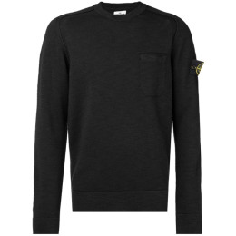 ◆14주년◆와펜 패치 포켓 라운드 니트 블랙 6915531D7 V0029