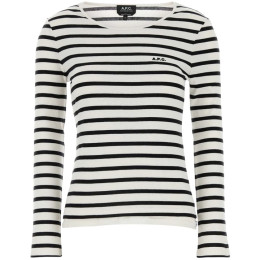 ◆당일◆25SS 로고 자수 스트라이프 티셔츠 에쿠르/블랙 COHCA F26373 TAT