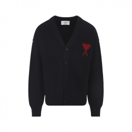 ◆당일◆25FW 하트 로고 울 가디건 블랙 UKC367 018 009