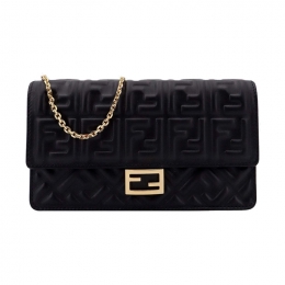 ◆당일◆25FW FF 로고 바게트 체인 월렛 숄더&크로스백 블랙 8M0498 AAJD F0KUR