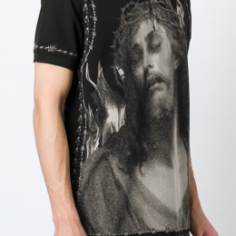 ◆11주년◆지저스 오버핏 카라 티셔츠 블랙 7312 654 001