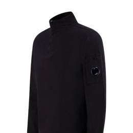 ◆당일◆26SS 렌즈 와펜 라이트 플리스 하프집업 맨투맨 블랙 20CMSS022A 002246G 999