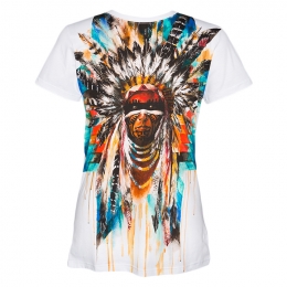 ◆14주년◆인디언 그래픽 프린팅 티셔츠 화이트 S5HJ601 I408 100