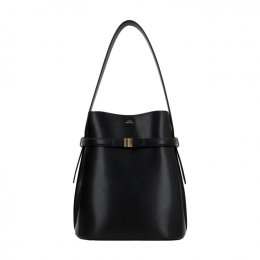 ◆당일◆26SS 벨티드 레더 버킷백 블랙 244-WAL0048-LE0025-001