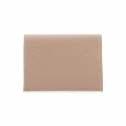 ◆당일◆26SS 사피아노 금장 로고 코인 반지갑 핑크베이지 1MV021 QHH F0236