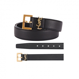 ◆당일◆26SS 시그니처 금장 로고 그레인 벨트 블랙 634440 DTI0W 1000