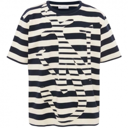 ◆12주년◆닻 로고 스트라이프 티셔츠 네이비 JT0008 PG0428 891