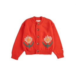 ◆키즈◆키즈 픽셀 데이지 가디건 레드 B126AC113 611