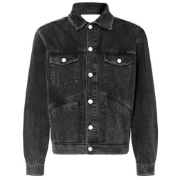 ◆당일◆23FW 잔고 JANGO 백 로고 자수 데님 자켓 페이드블랙 VE0061HA A3G10H 02FK