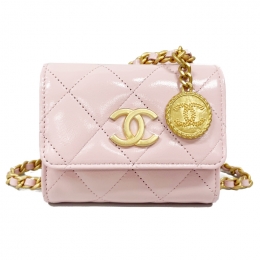 ◆당일◆금장 로고 퀄팅 미니 체인백 라이트핑크 AP2848 B08879 NJ523
