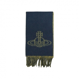 ◆당일◆25FW ORB 로고 싱글 투톤 머플러 네이비블루 81030006 W00ZH K409