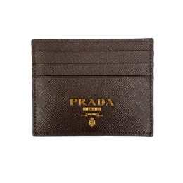 ◆당일◆25FW 사피아노 금장 로고 카드지갑 브라운 1MC025 2D93 F0201